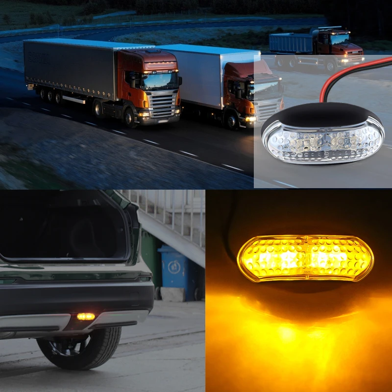 12V 24V Car Truck Trailer Side Marker Light Waterproof Signal Tail Light Warning Lamp LED Lights for Car Truck Motorcycle