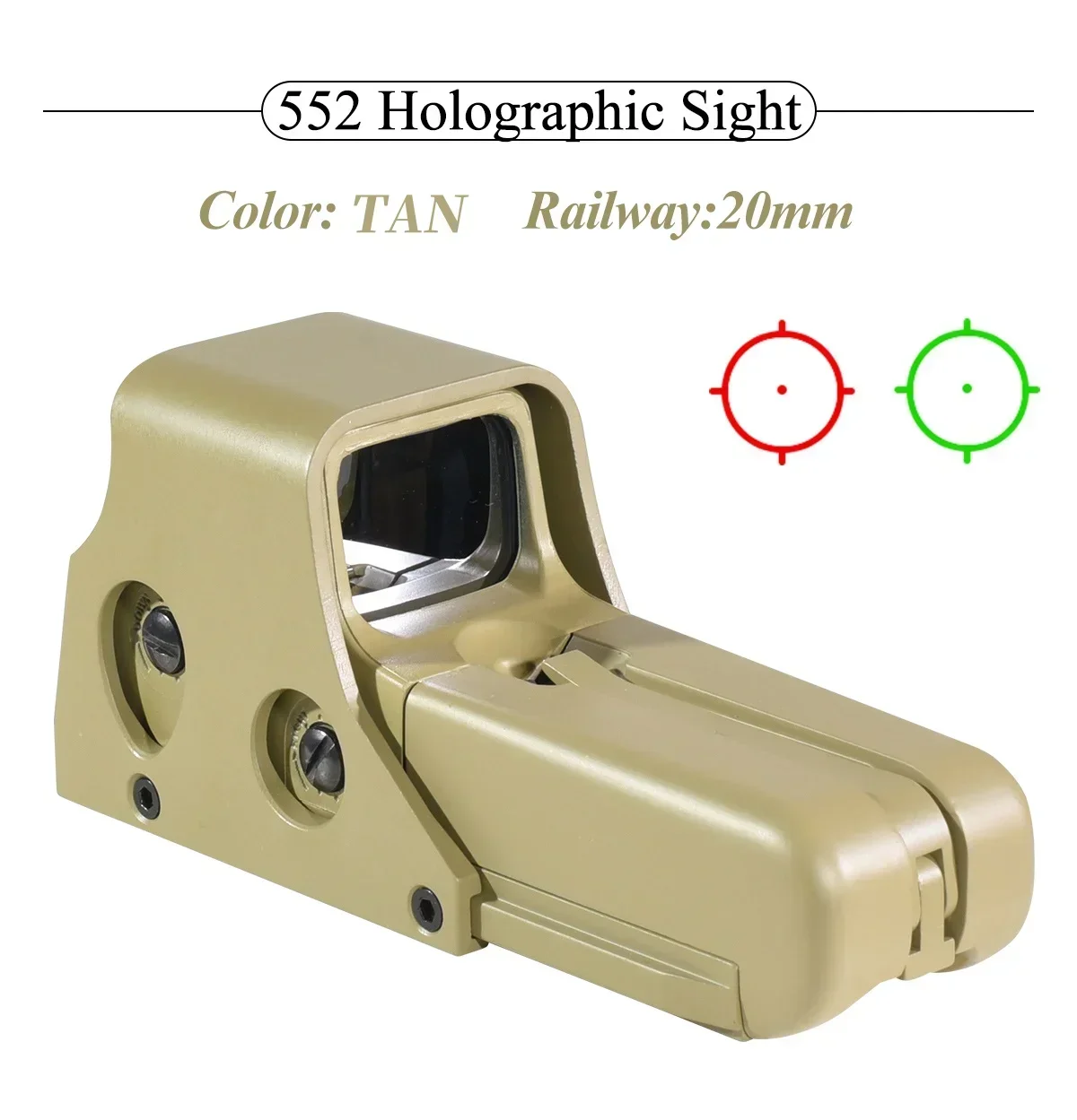 

Тактическая производительность 552 Голографический красный/зеленый точечный прицел: оптический прицел на рейке 20 мм для охотничьих винтов/рушниц с маркировкой