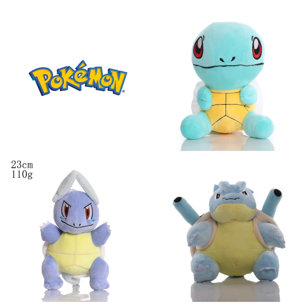 Pokemon Pikachu Plush Toys Squirtle Family Stuffed Dolls Wartortle Blastoise Plushies Toy Hobbies Collection For Kids Xmas Gifts