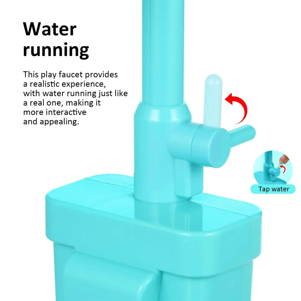 Rotatable Kitchen Faucet Replacement Toy With Running Water Plastic Kitchen Sink Toys Faucet Simulation Faucet Toy