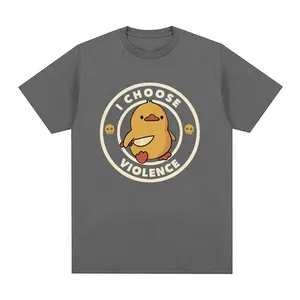 Lustige kurze Kurzfilme t -Shirt für Männer und Frauen, ich wähle das Hemd der Gewalt, 100% Baumwolle, Streetwear Lose, lustiger Stimmungslogan 6 Hauptverkäufe Herren T -Shirt Ente - №4