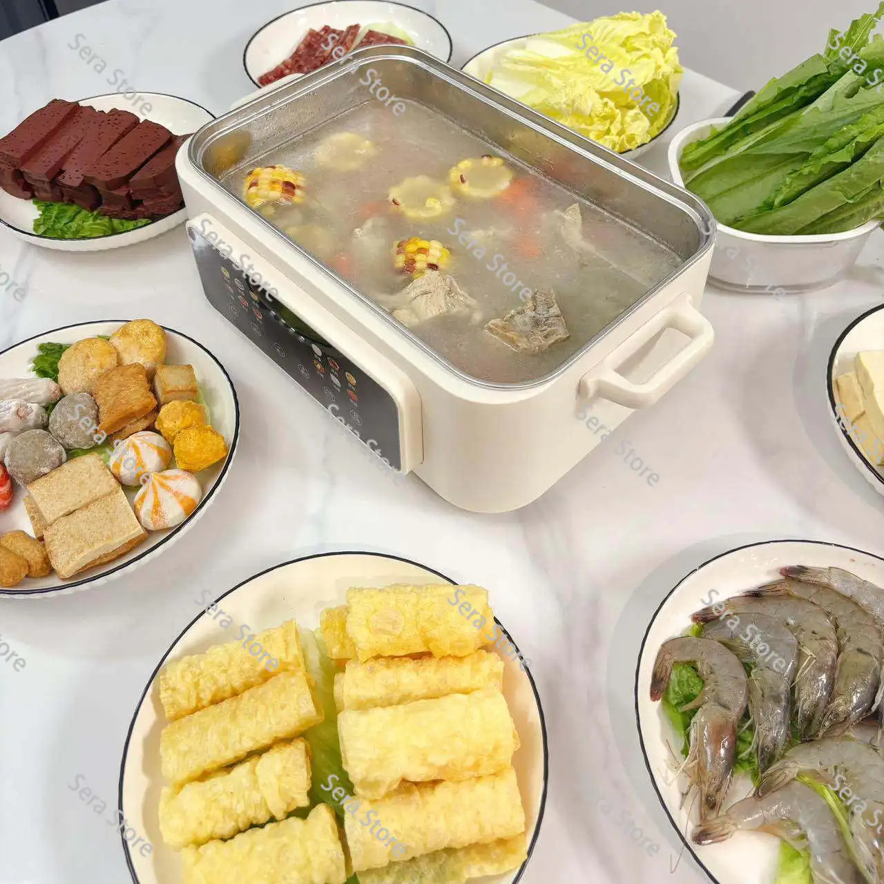 17L Stainless Steel Electric Steamer Multi-functional Household Three-layer Automatic Cooking and Stewing Integrated Pot