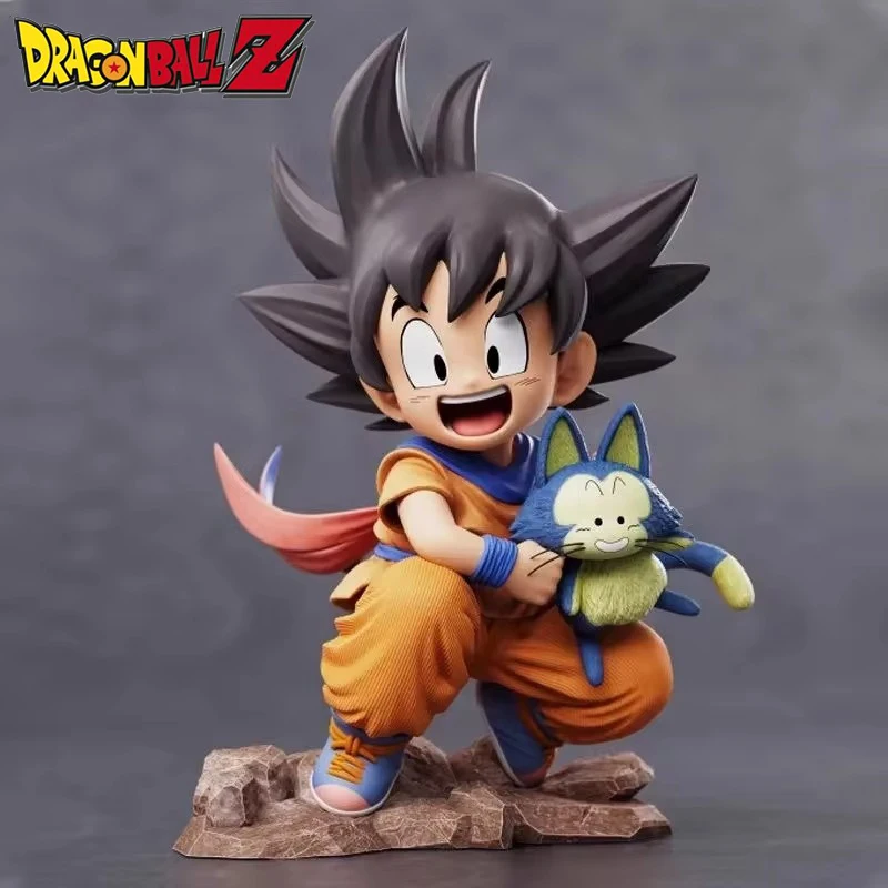 

Q Version Dragon Ball Anime Figure Son Goku Embrace Puaru Action Figurine PVC Statue Collection Model Doll Desk Decor Toy Gifts