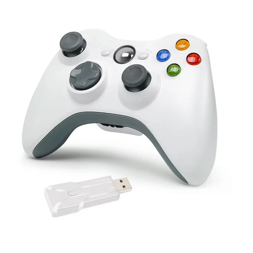 Controlador inalámbrico 2,4G para controlador de juego Xbox 360 con Turbo de doble vibración Compatible con Xbox 360/360 Slim y ventana de PC