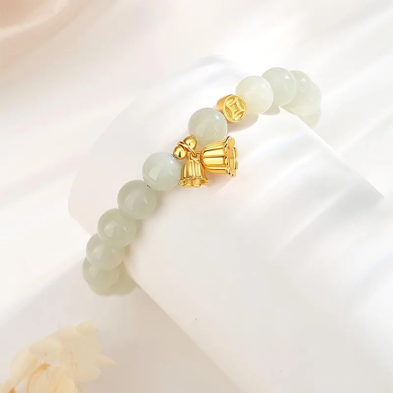 Natural Hetian Jasper Lily of the Valley Bracelet Meet You Bracelet Exquisite Charm Luxury Fashion Jewelry Gifts for Women
