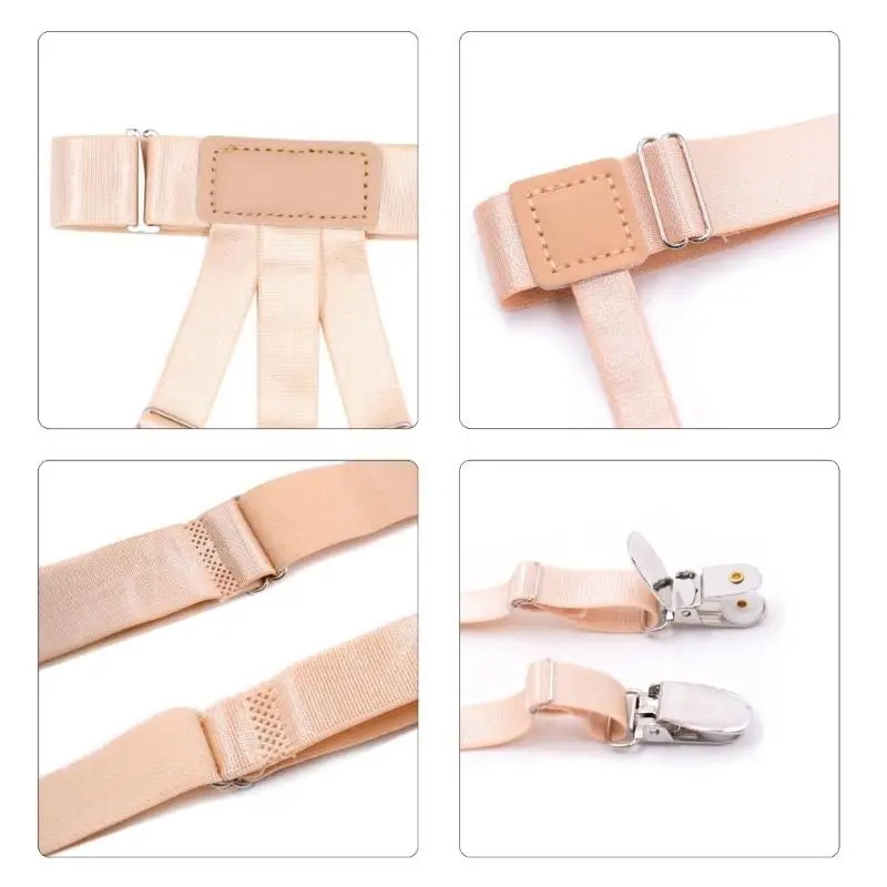 Business Shirt Garters Shirt Stays for Male Military Shirt Position Fixing Belt Elastic Shirt Holder with Nonslip Clip