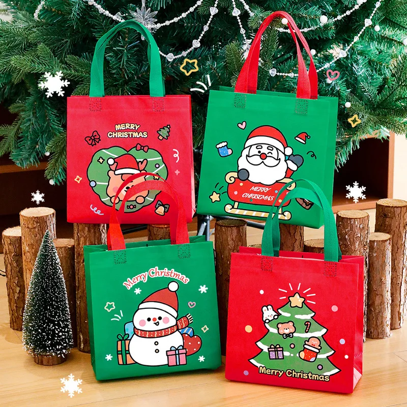 Christmas gift bag foreign trade cross border high aesthetic non woven Christmas gift packaging bag Student stationery