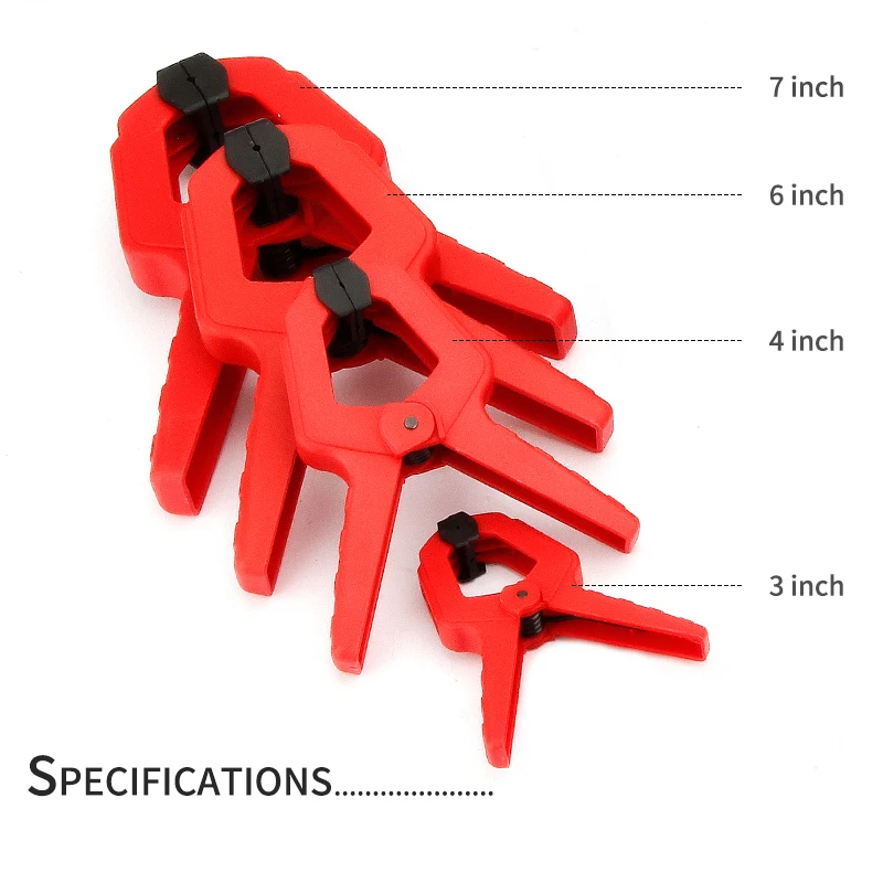 Woodworking Spring Clamp A-shape Engineering Grade Plastic Wood Clips Hardware Woodworking DIY Nylon Clamps Tools 2/3/4/6/7Inch