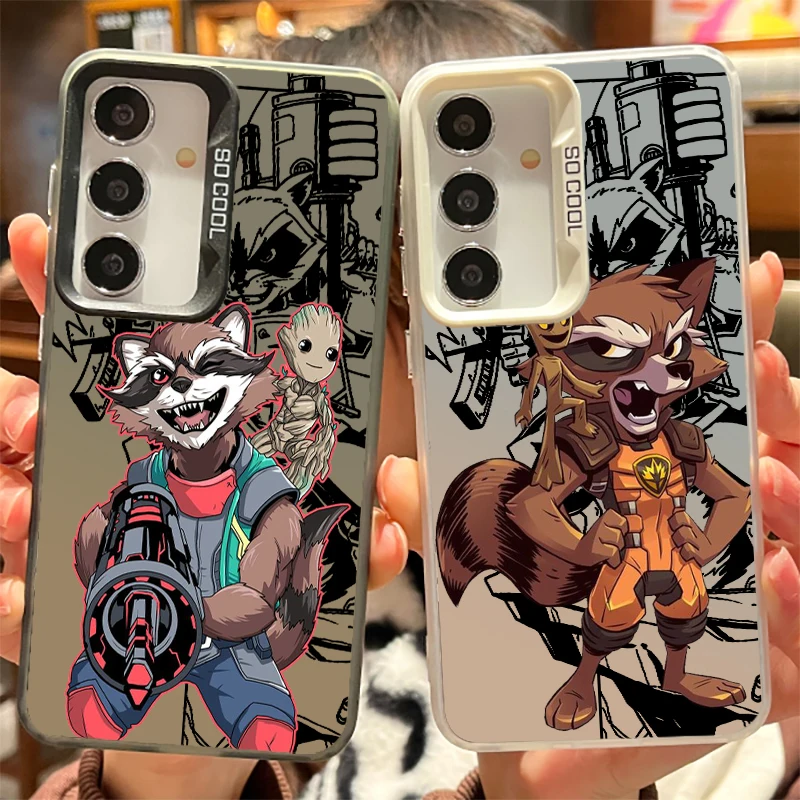 

Torch Raccoon Anime Cute For Samsung Galaxy S25 S24 S23 S22 S21 S20 Ultra Plus FE 5G Colorful Silver Phone Case TPU Cover Cover
