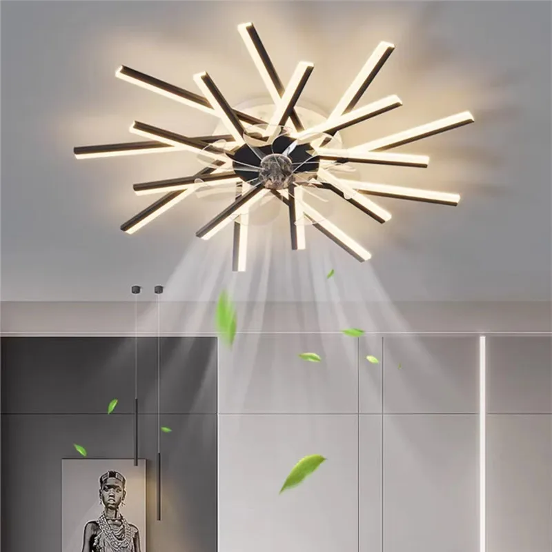 Nordic ceiling fan Nordic fan gold white light Living Room Led Invisible Fan Lamp Ceiling Bedroom Remote Control kitchen fan