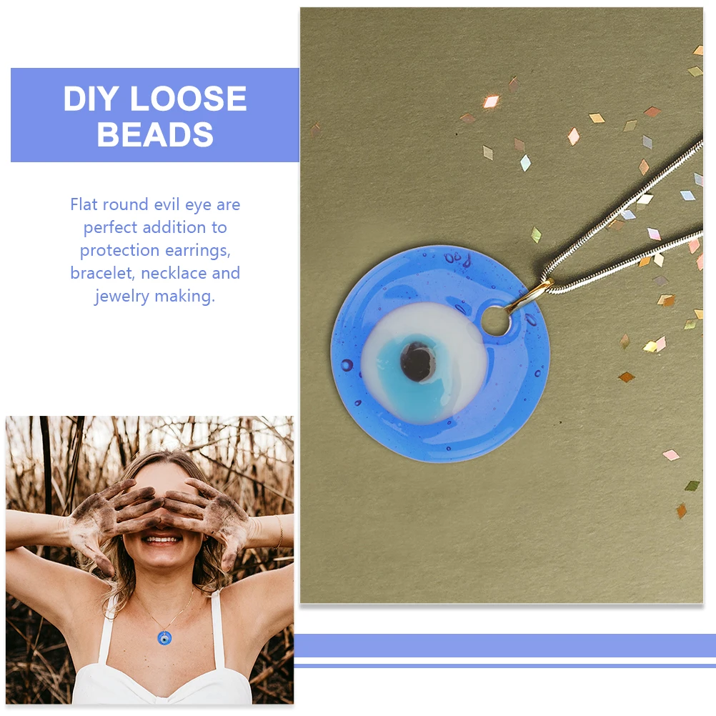 

12pcs Blue Glass Pendant Evil Eye Charms 3cm Round Beads for DIY Jewelry Making Bracelet Necklace Accessories Crafts