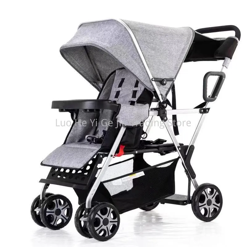 

Urban Twin Carriage Stroller, Double Pushchair for Toddler Girls and Boys, Can Sit & Lie Stable Pram