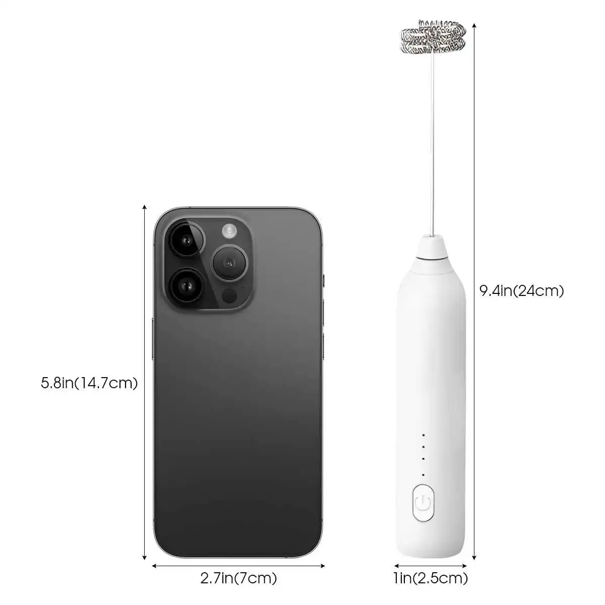 Handheld Milk Frother 300mAh Cordless Electric Whisk Beverage Mixer Suitable for Coffee Milk Eggs Mixer Kitchen Accessory