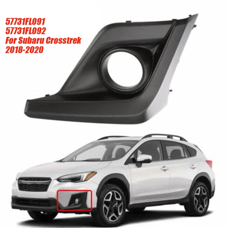 1Pair Front Bumper Fog Light Cover 57731FL092 57731FL082 For Subaru Crosstrek VX 2018-2020 Accessories Fog Lamp Bezel Trim Frame