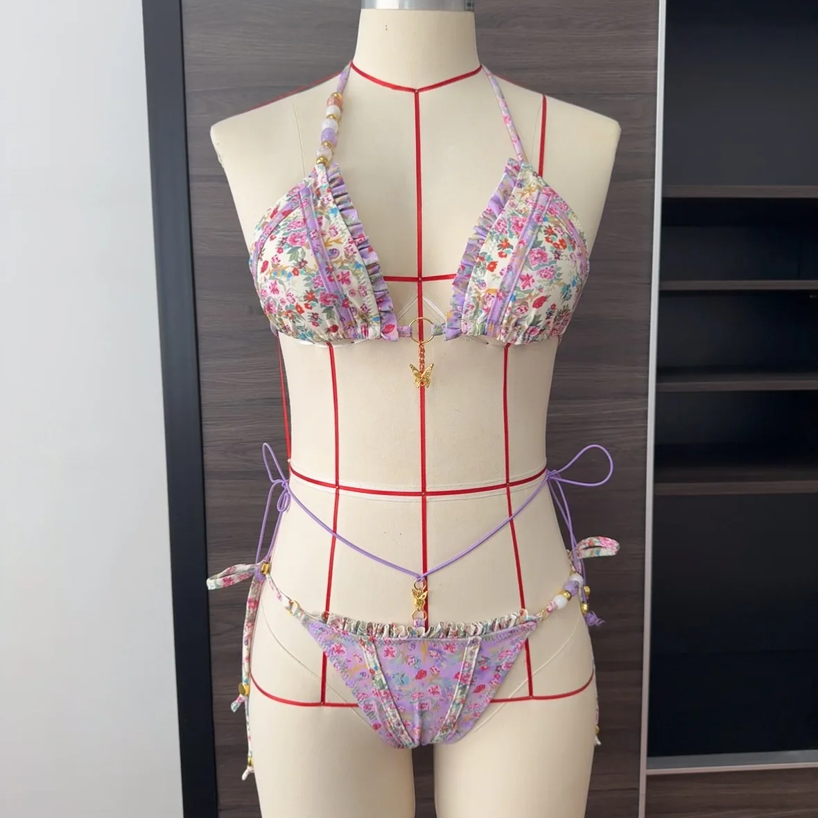 

Patchwork Print Bikini Set Summer 2025 New Women's Brazilian Bandage Swimsuit Suit Biquini Backless Bathing Suit