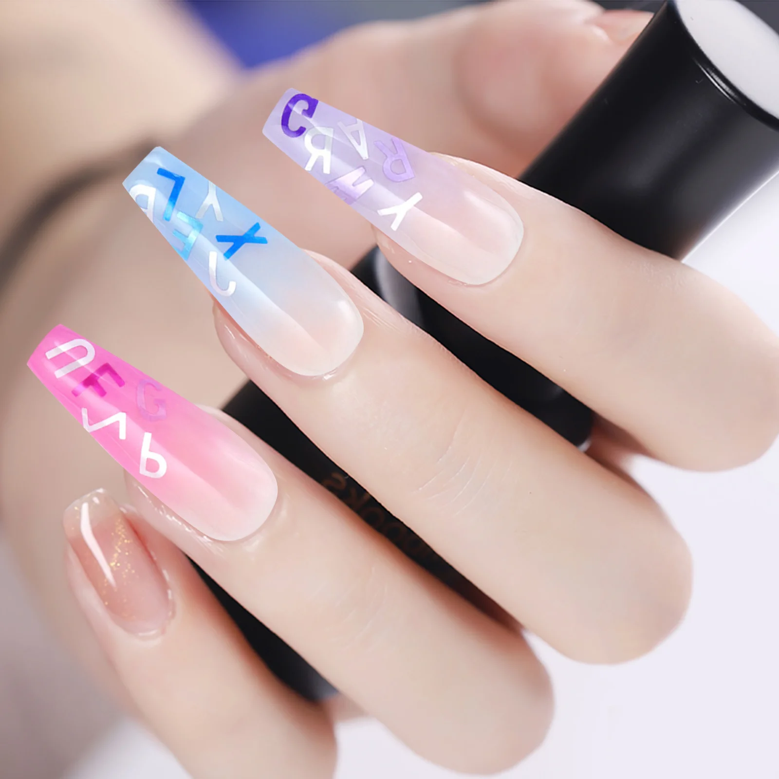 1 Box Letter Nail Sequins Nail Art Decoration Shiny Glitter Charms for DIY Manicure Party Wedding Makeup Letter Charms for Nails