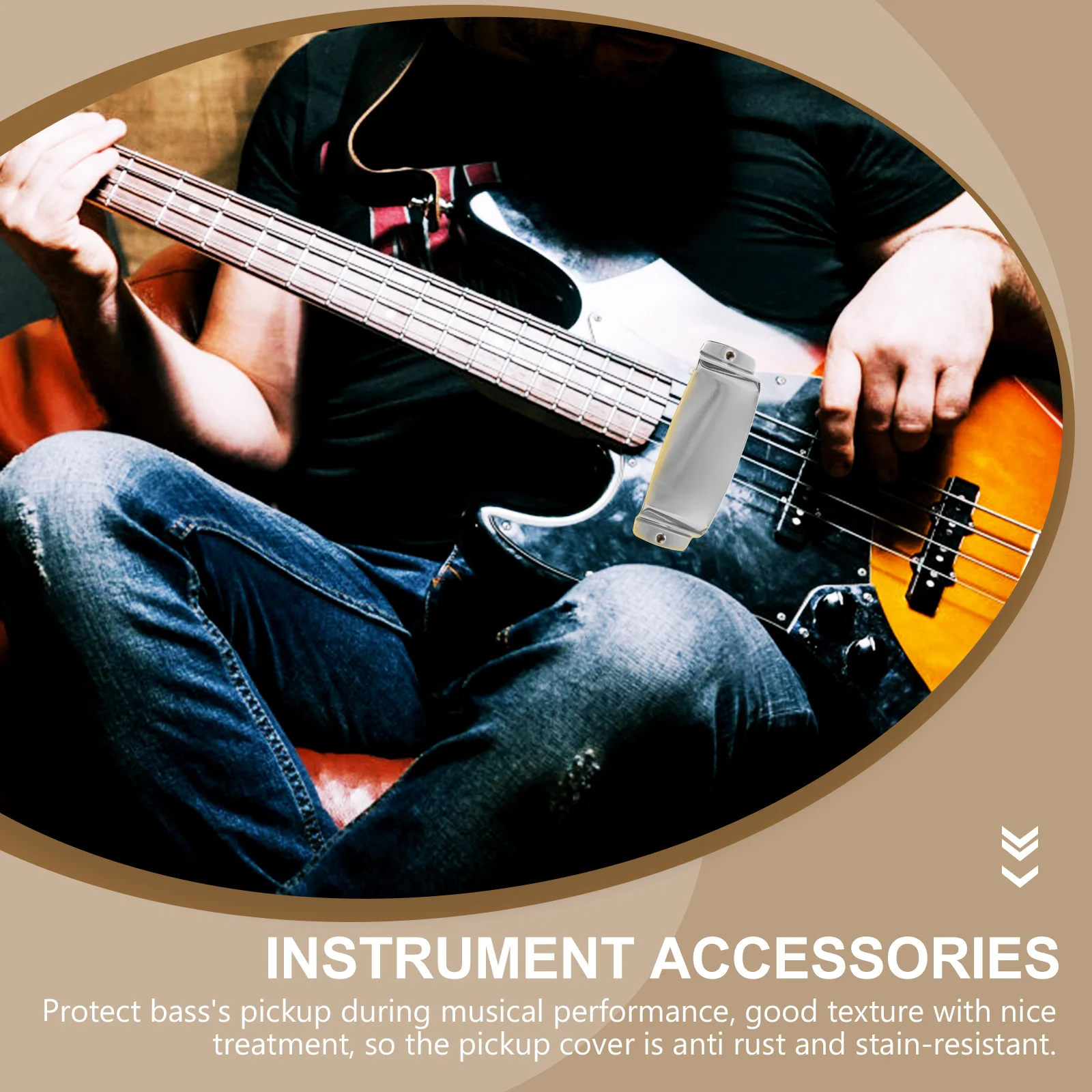 

Bass Protection Cover Instrument Accessory Durable Pickup Accessories Protector Cap Versatile for Protective Zinc Alloy