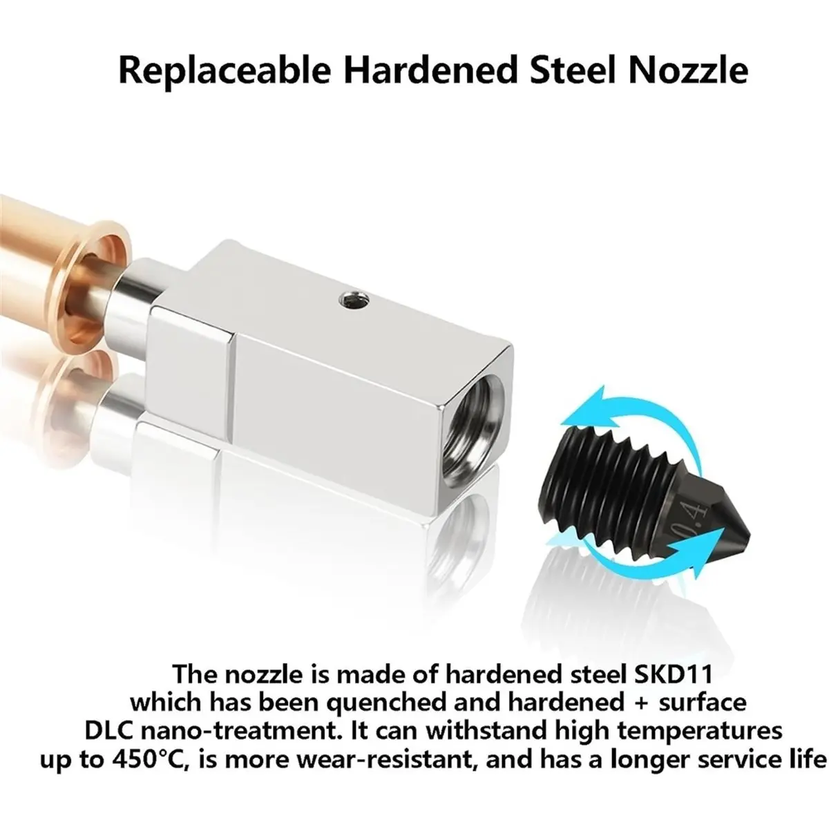 Upgrade Hotend Kit for 3 Series, 3D Printer Ceramic Heater 24V 60W Hotend Integrated Throat Heating Block