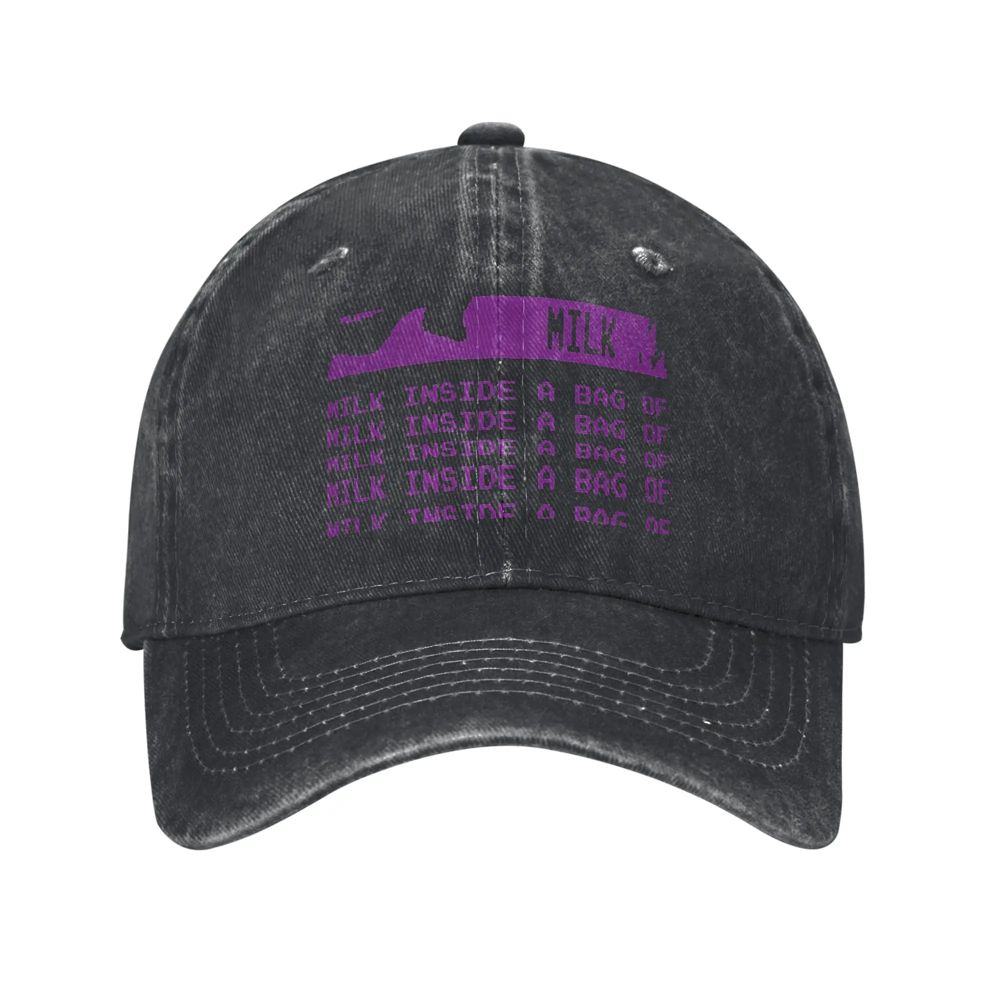 Milk inside a bag of milk Fashion Baseball Cap  Comfortable Sun Visor Cap  Wind Resistant Travel Sun Visor Cap