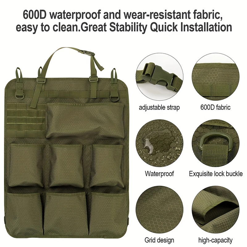 

600D Oxford Car Seat Back Storage Bag Wall Hanging Bag Accessories Tool Storage Bag