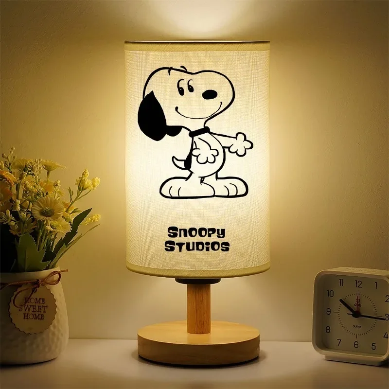 NEW Snoopy Cartoon Bedside Lamp Fun Student Fabric Table Lamp Simple Personality Creative Couple Men and Women Night Light Gift