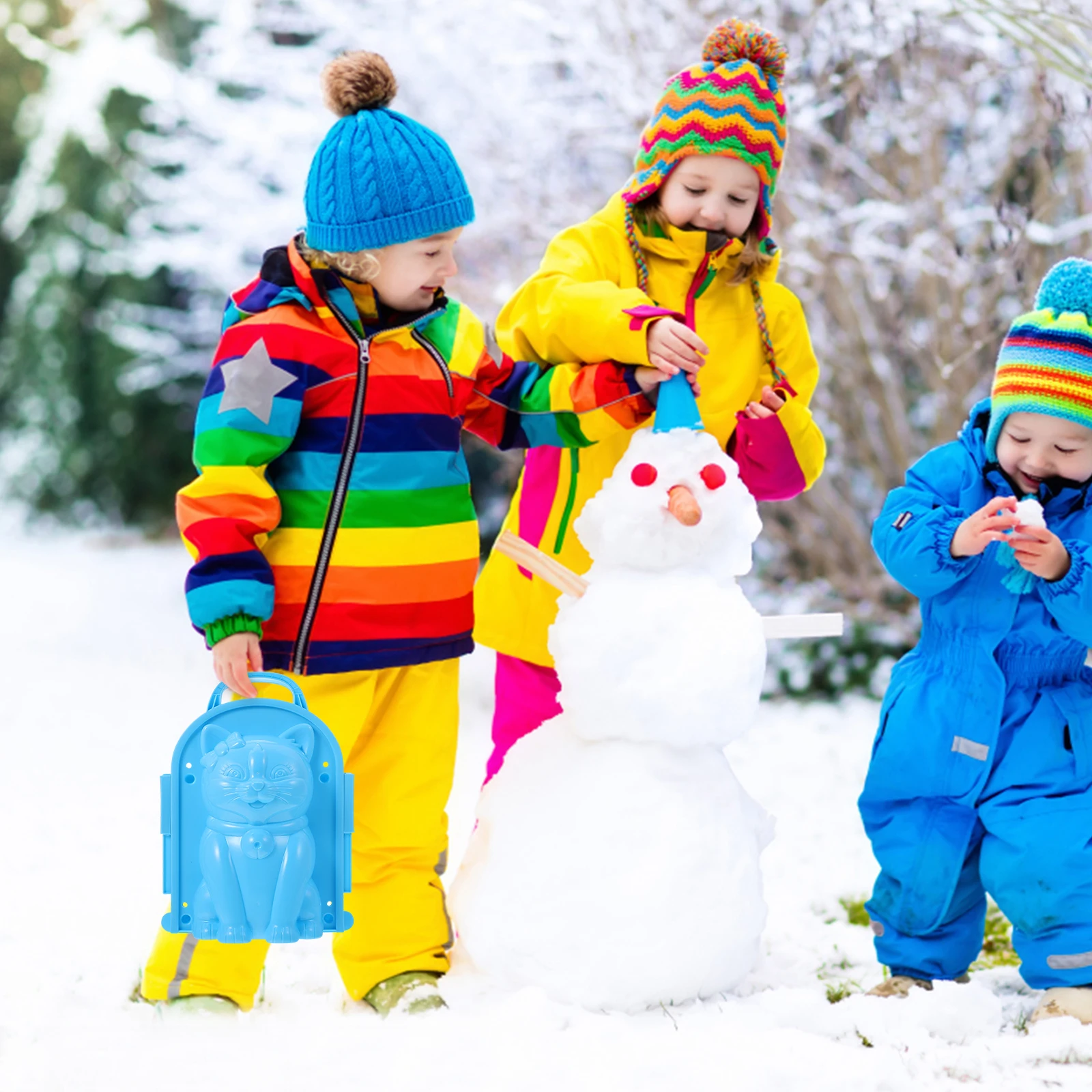

Snow Ball Maker Cartoon Cat Clip Toys for Kids Winter Outdoor Fun Activities Children Play Snow Games Tools