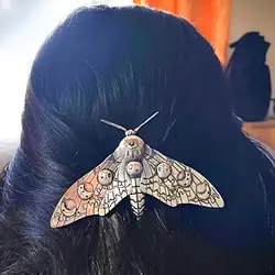 YHJ Moth Decor Hair Clip Vintage Gothic Hair Pin Alloy Halloween Spring Clip Party Decoration Hair Accessories for Women Girls