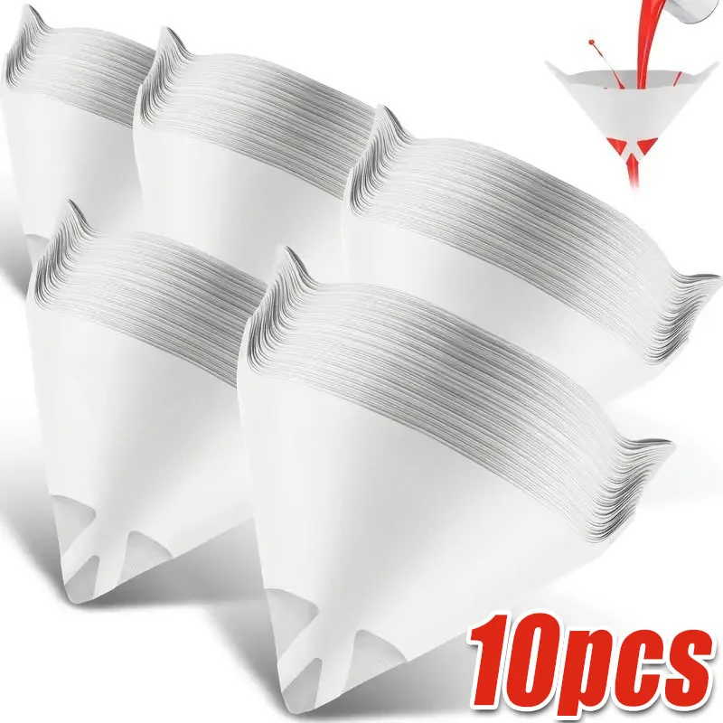 10-500PCS Auto Einweg Papier Filter 190 Mesh Reinigung Sieben Tasse Farbe Spray Mesh Konische Nylon Mikron papier Trichter Werkzeuge