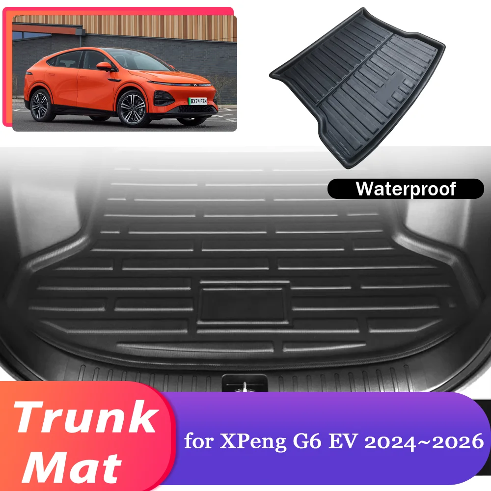 Tappetino per bagagliaio per auto per XPeng G6 EV 2024 ~ 2026 2025 EVA Bagagli Tappeto impermeabile Tappeto per carico Boot Storage Pad Fodera Accessori di copertura