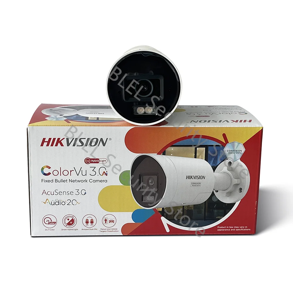 Hikvision DS-2CD2047G3-LI2UY/SL Luz híbrida inteligente de 4 MP com câmera de rede mini bala fixa ColorVu 3.0 HikAI-ISP