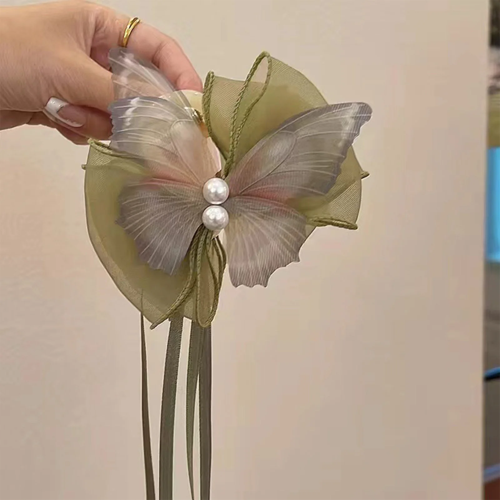Haarschmuck für Frauen im chinesischen antiken Stil: Schmetterlings-Haarspange mit Quasten für Hanfu und Cheongsam – Haarstyling-Accessoires – Detail 1