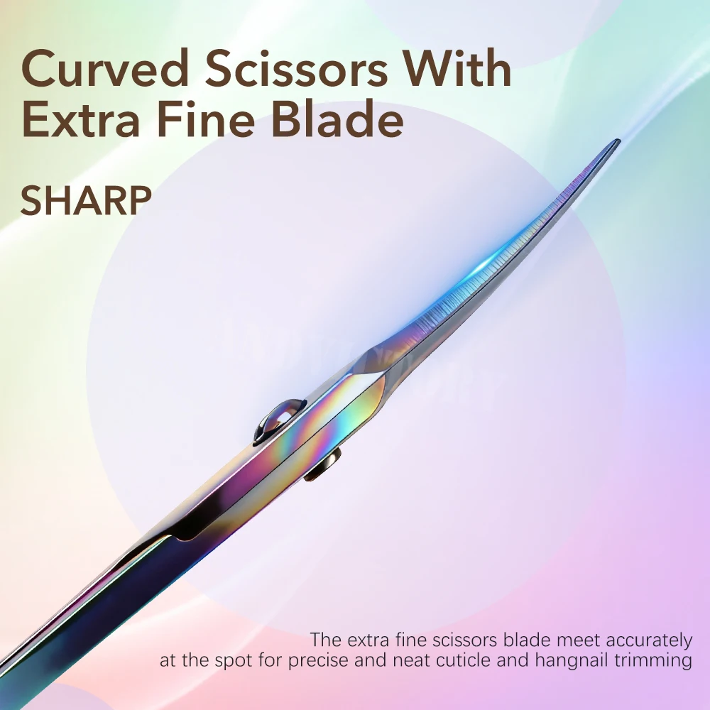 1Pc Cuticle Scissors Stainless Steel Curved Blade Small Scissors Trimming the Fingernails Eyebrow Eyelash Dry Skin Nail Scissors