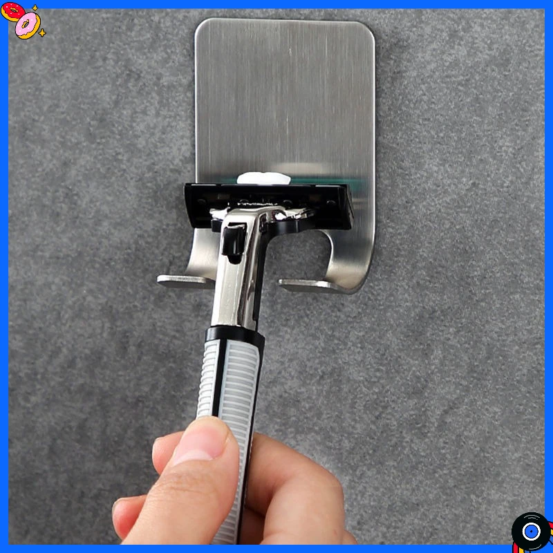 

2 шт., крючок для бритвы из нержавеющей стали, настенный клей, полка для бритвы, держатель для хранения для ванной комнаты, кухонный органайзер