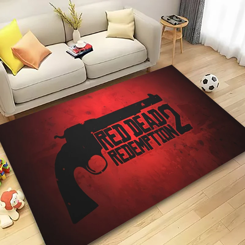 R-Red D-Dead R-Redemptions 2 Map Poster Printed Carpet Non-slip Multi Function carpet Living Room Rug Home Bedroom Hallway Decor