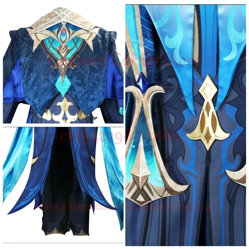

az15IN STOCK Costume Full Set Genshin Impact Game Cosplay Shoes Outfit Uniform Suits Neuvillette Wig Props