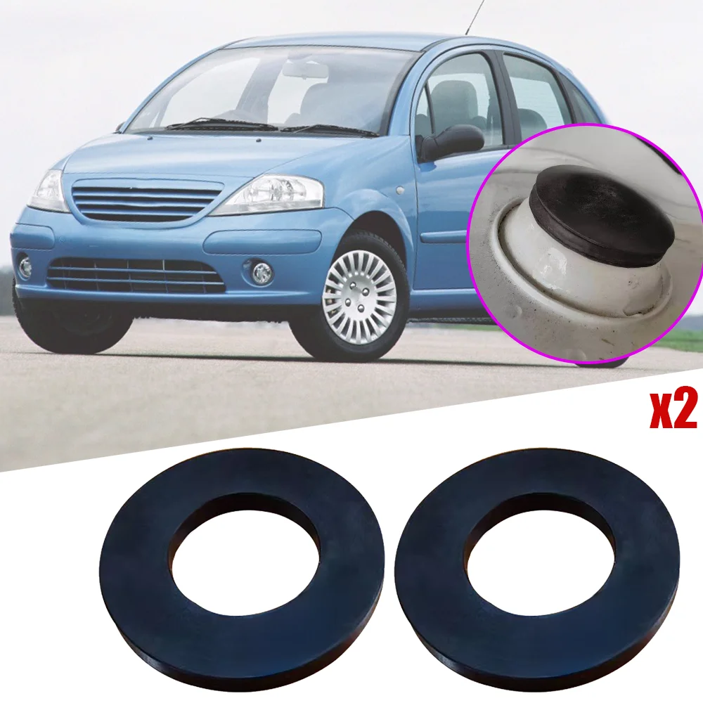 2Pcs For Citroen C3 FC FN Auto Front Shock Absorber Tower Buffer Ring Bushing Bearing Washer Protector Reduce Noise Black New