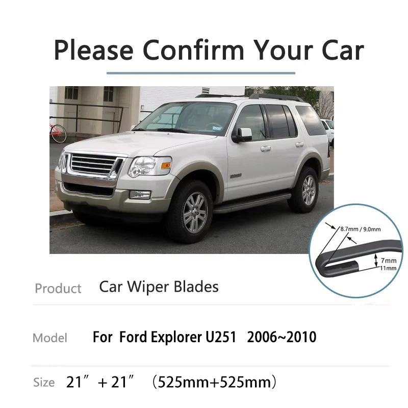 

For Ford Explorer U251 parts Accessories 2006~2010 Car Wiper Blades Rubber Window Windshield Windscreen Wipers Auto Rain Brushes