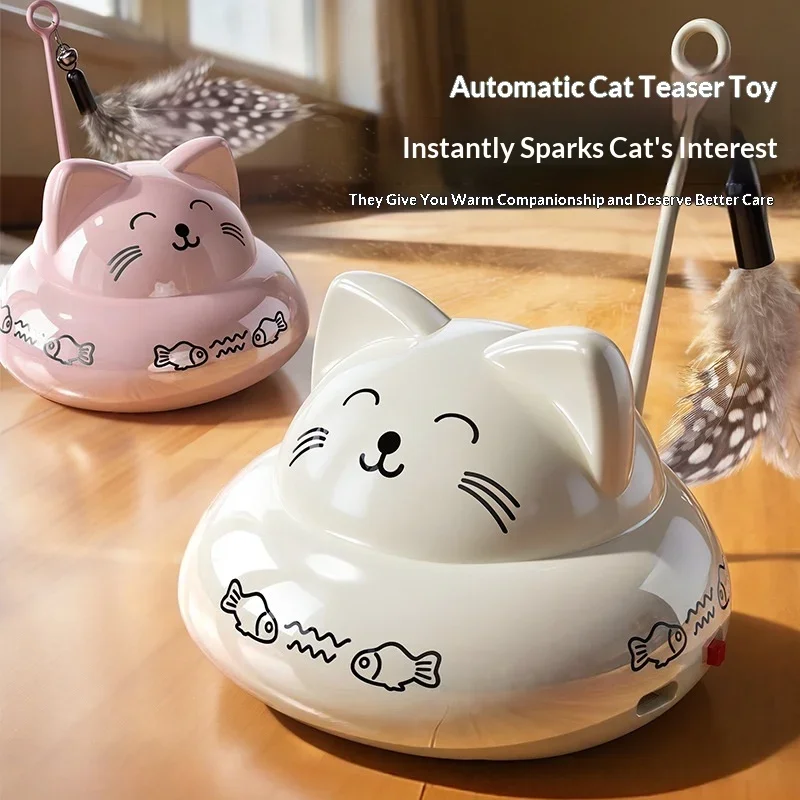 

New Smart Automatic Feather Cat Toy, Electric Induction Self-Play Boredom Buster, Interactive Pet Wand for Indoor Cats