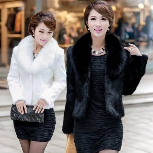 Wedding Party Jacket Women Autumn Winter Top Fashion Pink FAUX Fur Coat Elegant Thick Warm Fake Fur Bolero Wrap