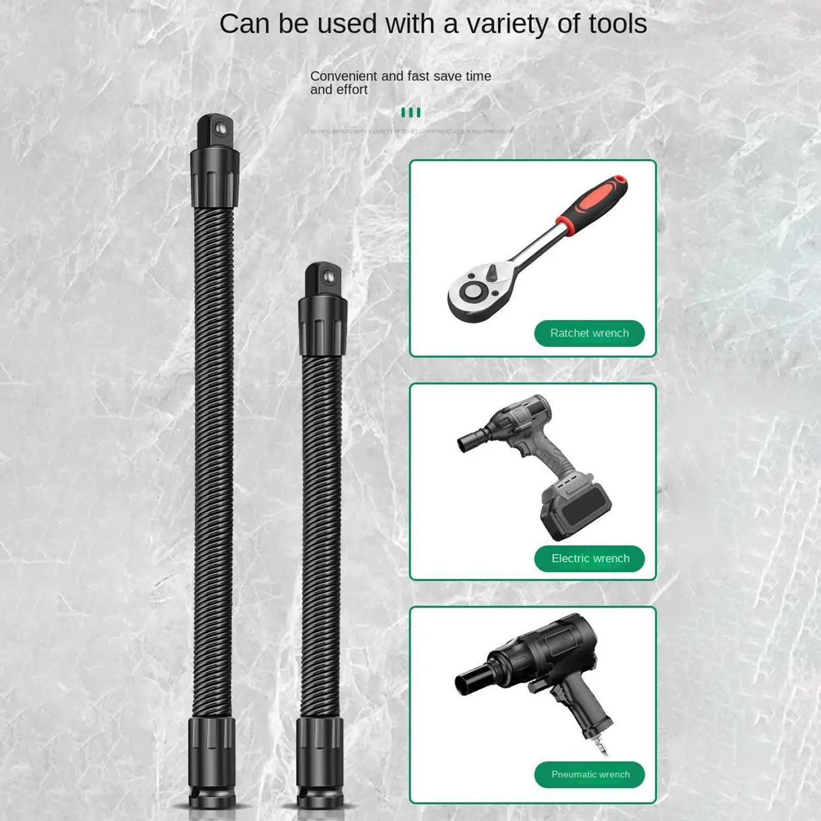 Flexible Extension Socket 1/2in Ratchet Adapter Flexible Extension Wrench for Bolt Fastener Corner Mechanic Repair Machinery