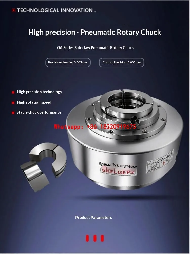 Cyclmotion CNC GA40S Front-Mounted Pneumatic Chuck – Hydraulic/Pneumatic Clamping Fixture for Automation