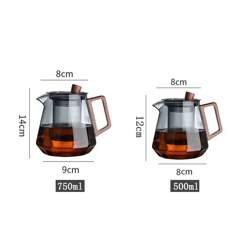 Diamond Polyhedron Shape Heat Resistant Glass Teapot With Filter Heated Container Kungfu Tea Pot Clear Kettle Teaware