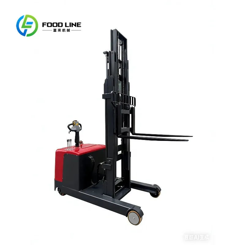 Customized reach type electric stacker electric pallet stacker high mast goods stacking machine for warehouse rack storage