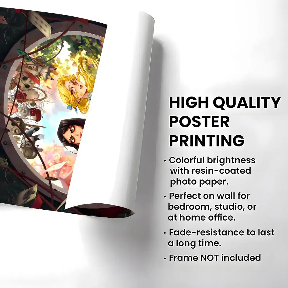 Game Alice Madness Returnss Poster Self-adhesive Art Waterproof Paper Sticker Coffee House Bar Room Wall Decor