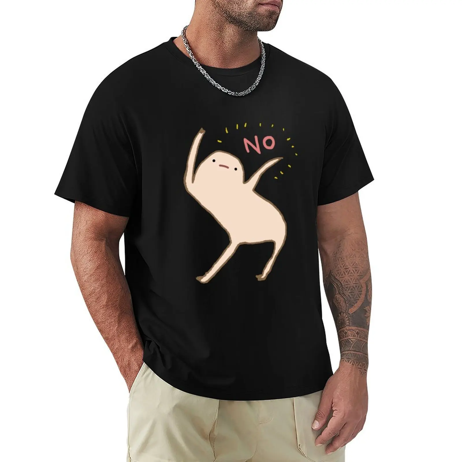 Honest Blob Says No T-Shirt Novelty Print Casual Tee Shirt