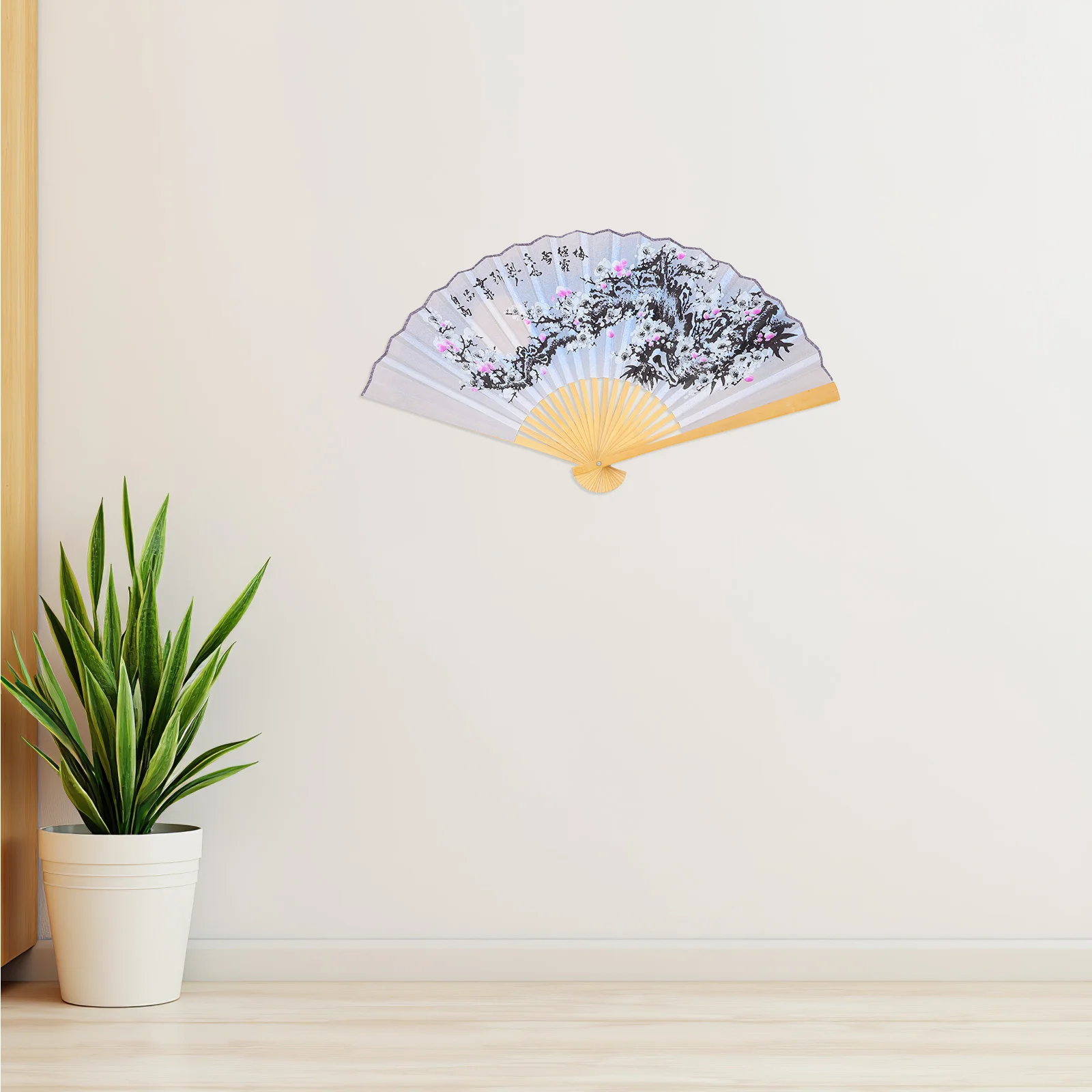 

Large Chinese Style Handheld Folding Fan Giant Paper Fan Silk Bamboo Decor for Home Bedroom Party Stage Performance