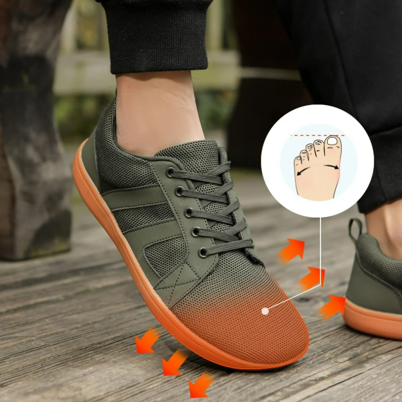 Men Barefoot Shoes Wide Toe Sneakers Fashion Non Slip Comfortable Men Shoes Breathable Running Shoe Unisex Lace-up Walking Shoes