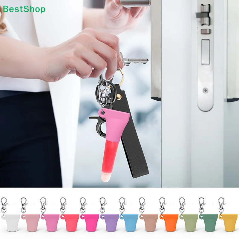 〔R〕Praktische Silikon-Schlüsselanhänger-Kappe für Lipgloss-Zubehör, tragbarer, langlebiger Halter, Schlüsselanhänger, kompatibel mit Lippenstift-Aufbewahrungskappe