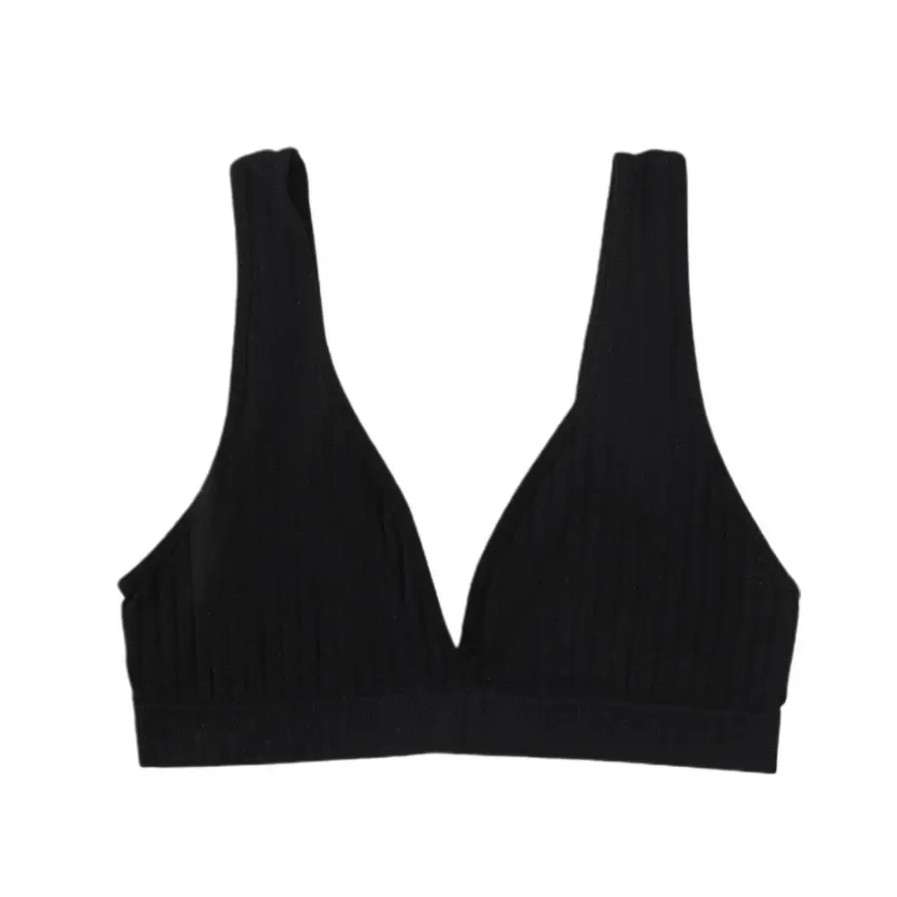 Sexy Seamless Sport Bra Bra Wire Free Rib Brassiere Women\'s Plunge Bralette Underwear Top Female Comfy Lingerie Small Breasts