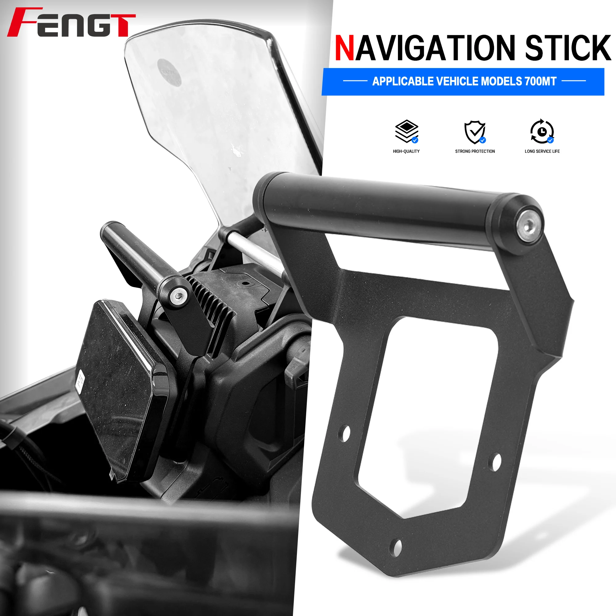 

For CFMOTO 700MT 2025 MT700 Motorcycle 700-MT Modified Mobile Phone Navigation Bracket Front Extension Rod Mobile Phone Clamp